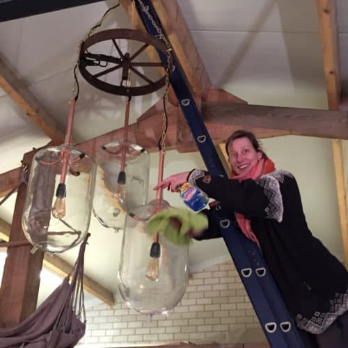 Kroonluchter melkmeetglazen (12)