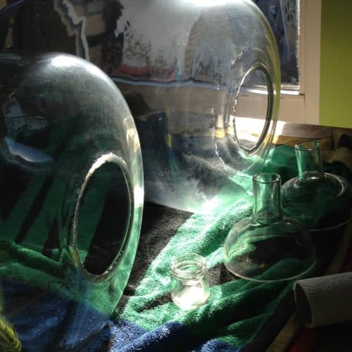 Kroonluchter melkmeetglazen (6)